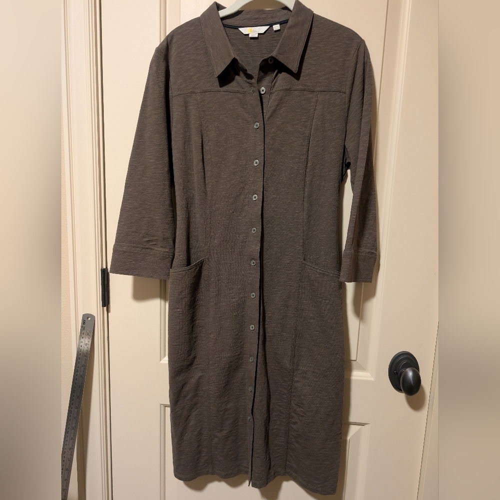 Boden Taupe Tara Jersey Shirtdress/Tunic, Like New, US 10R - Picture 13 of 15